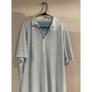 Mens XXL Johnnie O Golf Polo Blue White Stripes